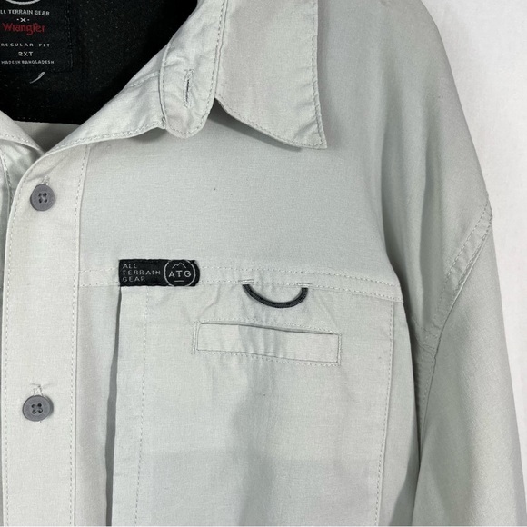 Wrangler ATG All Terrain Gear Light Gray Long Sleeve Button Down Shirt 2X Tall - Picture 4 of 7